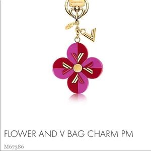 Authentic Louis Vuitton Flower and V Bag Charm